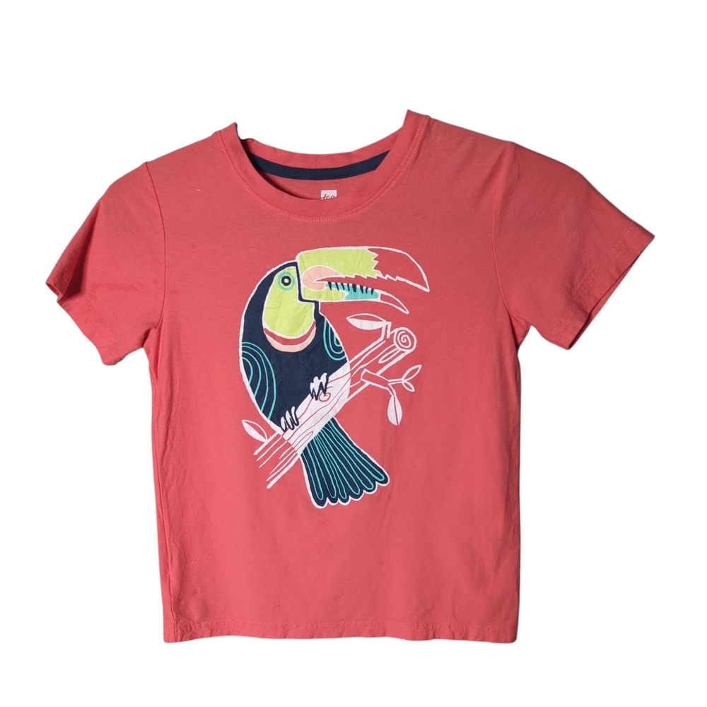 Tea Collection Talkative‎ Toucan Graphic Tee Coral Size 7